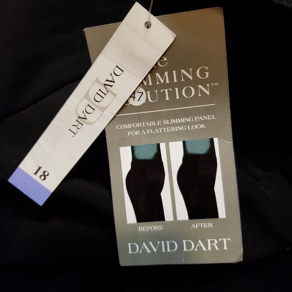 David Dart Slimming Solution Black Pants Size 18 Front Zip Front Back Pockets - Picture 7 of 7